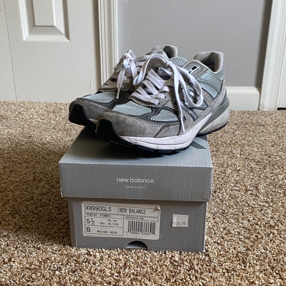 New Balance Gray and White Running Shoes